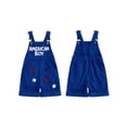 thumbnail image 2 of BemeyourBBs Toddler Baby Boys 4th of July Outfit Romper Overall Shorts Kids Baby Boy Patriot Independence Day Clothes Stars American Boy Letters Summer Corduroy Jumpsuit Bib Overalls, 2 of 9