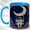 Blue, variant on Astronaut Crescent Moon Coffee Mug, Starry Space Mug, Ceramic 11 oz