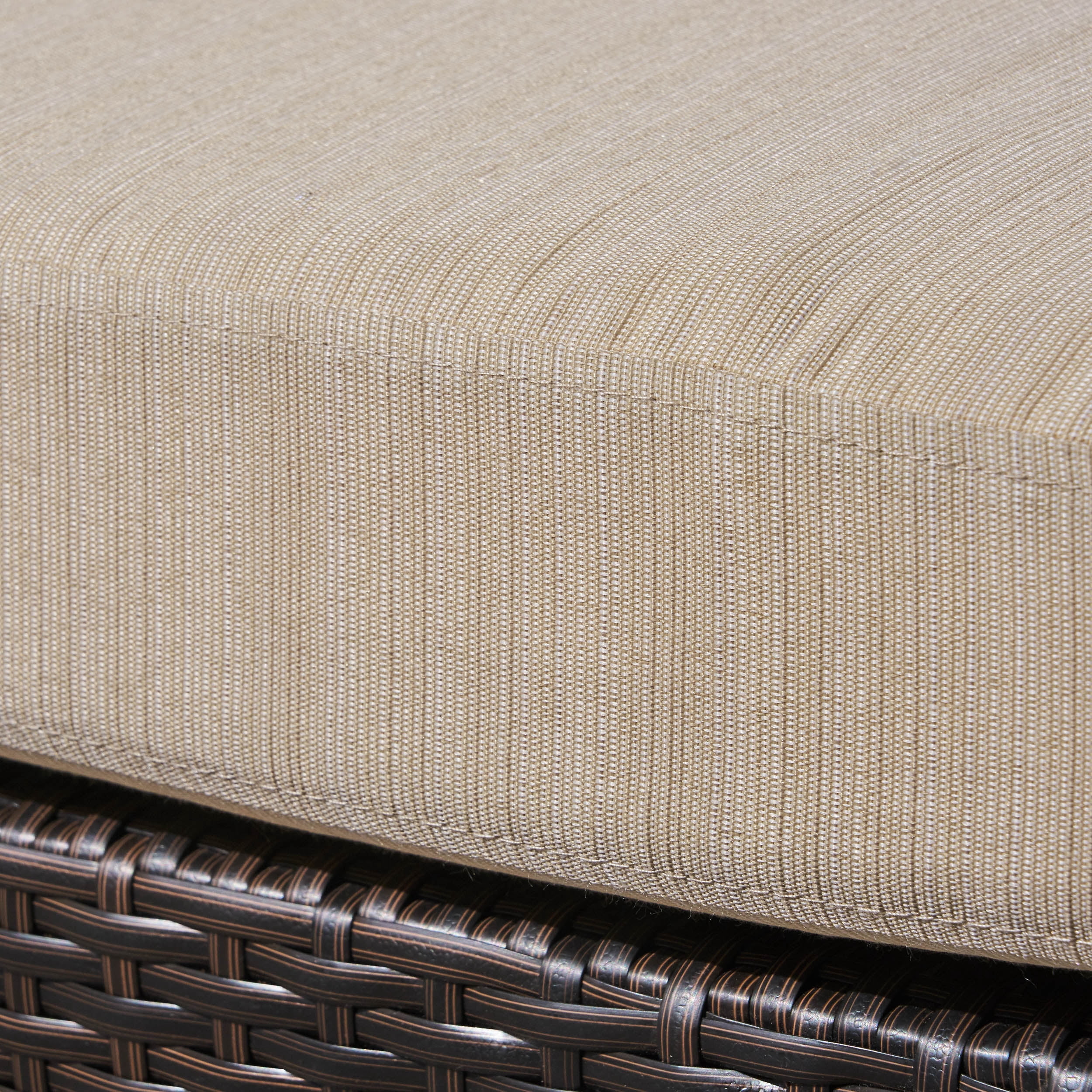 Brooke Outdoor 8 Piece Wicker Sofa Set and Cushions with Aluminum Frame, Multibrown, Beige