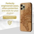 thumbnail image 2 of Case Yard Wooden Case Outside Soft TPU Silicone, Slim Fit Shockproof Wood Protective Phone Cover for Girls Boys Men and Women, Supports Wireless Charging Horse Head Design case for iPhone-12/12-Pro, 2 of 7