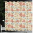 thumbnail image 3 of Ambesonne Floral Shower Curtain, Minimalist Floral Garden Art, 69"Wx84"L, Eggshell Coral and Beige, 3 of 4