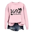 thumbnail image 5 of Womens Halloween Crewneck Sweatshirts Fall 1692 Ghost Printed Long Sleeve Pullover Tops Fashion Casual Relaxed Fit Blouses Z004-Pink M, 5 of 5