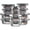 GRAY, variant on 12 Pack Glass Storage Containers Transparent  Stackable Design Meal Prep For Food Home Kitchen & Pantry Organization Microwave/freezer/dishwasher Safe
