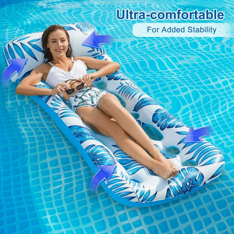 Inflatable Pool Float Lounge 2Pack Pool Floaties Rafts for Adults Floating Pool Lounger Sun Tanning Floats Cool Water Floaty for Swimming Pool Lake