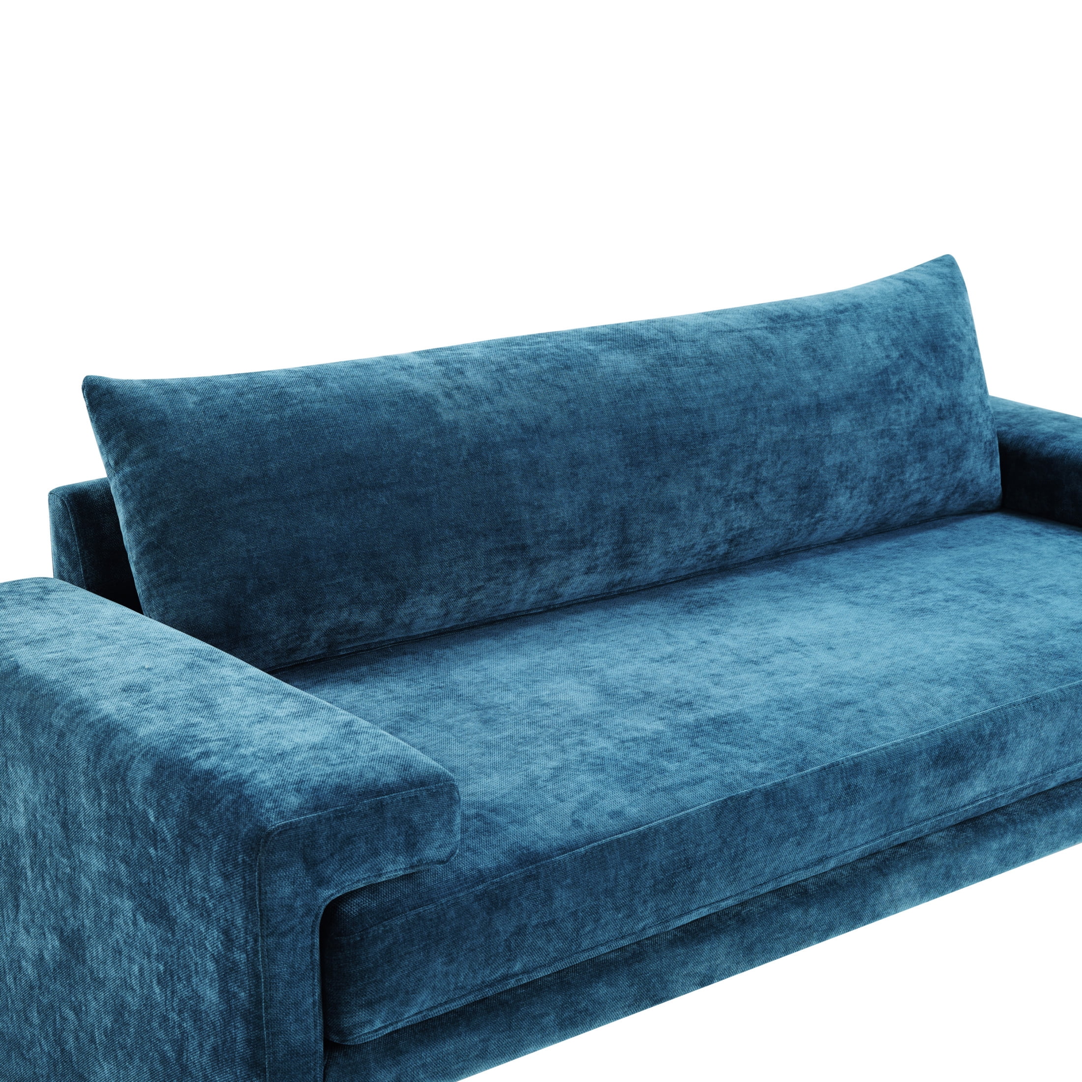 Christopher Knight Home 3-Seater Sofa with Chenille Upholstery, Wide Armrests, Thick Cushion, Blue