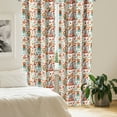 thumbnail image 2 of Ambesonne Colorful Curtains, Forest Foliage Animals, Pair of 28"x95", Multicolor, 2 of 5