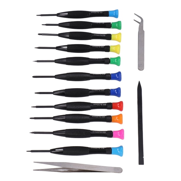 Destornillador Magnético Pequeño Mango De PVC Prevención De óxido Tratamiento De Ennegrecimiento Kit De Destornilladores De Precisión De Acero Inoxidable 14 Piezas/juego ANGGREK Herramientas