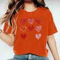thumbnail image 6 of Womens Short Sleeve Tops Dgankt Women's Valentine's Day Short Sleeve T-Shirt Letter Printed Solid Color Tops Short Sleeve Round Neck Tops/Shirts, 6 of 6
