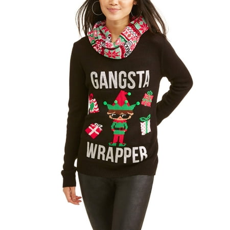 self esteem juniors 39 quot gangsta wrapper quot ugly christmas ugly christmas sweater clearance