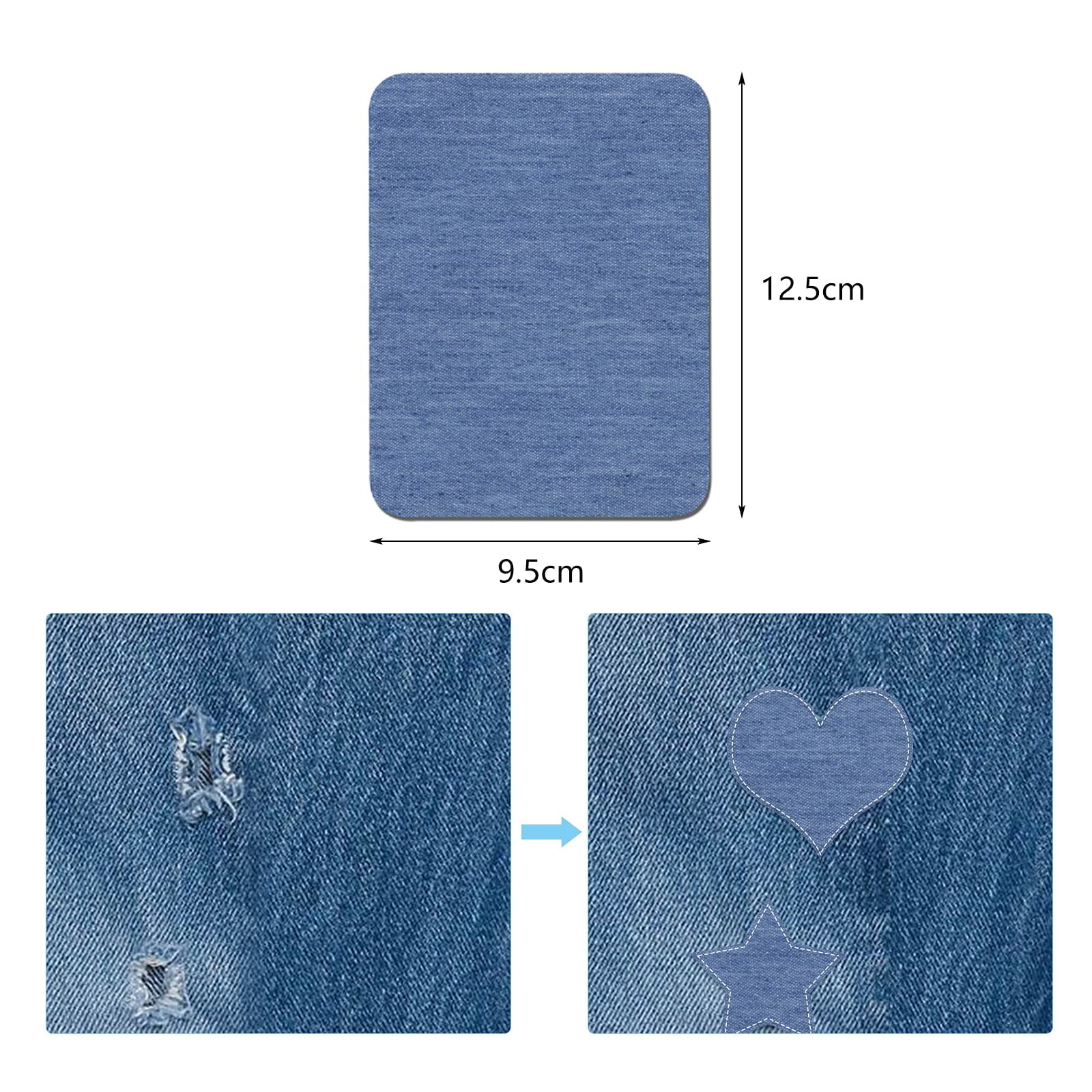 GIRACOA 26 Pcs Iron on Patches Set, 25 Pcs Denim Iron-on Repair Patch with A Scission for Clothing Repair and Decoration(4.9*3.7inch, 5 Colors )