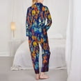 thumbnail image 5 of Bingfone Womens Pajama Sets Colorful Fall Leaves Print,Long Sleeve Loungewear Pajamas Set-X-Large, 5 of 9