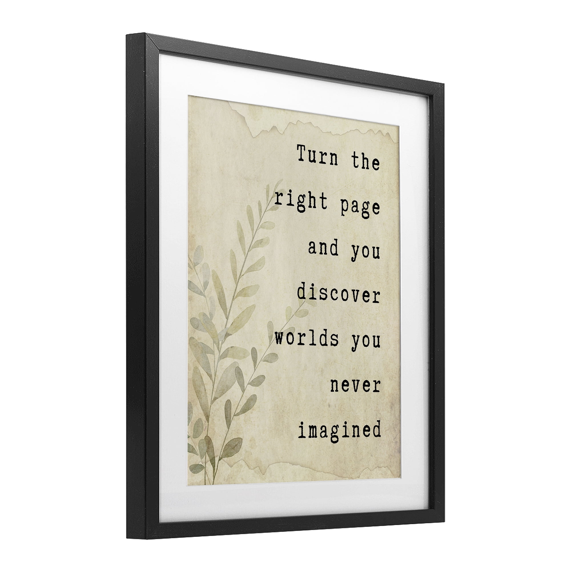 Stupell Industries Literary Wonders Quote Black Framed Print Under Glass, design by Julia Frost