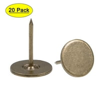 Uxcell 16mmx20mm Flat Head Furniture Nails Bronze Tone Upholstery Nails Tacks 20 Pack