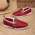 thumbnail image 6 of BRGZLK Slip On Loafers for Women Trendy Color Block Soft Bottom Flats Loafers Lightweight Fashionable Comfortable Non-Slip Business Casual Shoes Red 8.5, 6 of 9