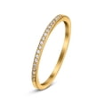 thumbnail image 3 of Half Eternity Wedding Band Yellow Tone CZ 925 Sterling Silver Size 10, 3 of 6
