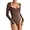 Coffee, variant on Womens Trendy Sexy Sweetheart Neck Double Lined Layering Long Sleeve Body Suit Going Out Bodysuits Tops