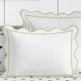 thumbnail image 2 of 400TC Cotton Scallop Embroidery & Border Sateen Solid Duvet Cover Set, 2 of 6