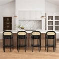 thumbnail image 2 of Americana Mid-Century Modern 30.5" Cane Back Bar Stool Jet Black, 2 of 10
