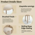 thumbnail image 3 of French Country Dining Chairs Set of 2 Upholstered with Natural Rattan Fan Back Disassemblable for Kitchen Living Room Restaurant Use Beige, 3 of 9
