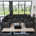 thumbnail image 6 of SEENYOO 135.5" Sectional Couch, Black U Shaped Sofa for Living Room, Boneless Cloud Couch with Chaise,6-Seater, Corduroy Fabric, Freely Configurable Layout, 6 of 15