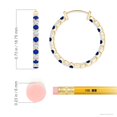 thumbnail image 4 of ANGARA Natural Sapphire & Diamond Inside Out Hoop Earrings in 14K Yellow Gold for Women (Size-1.7mm) | September Birthstone, Anniversary, Jewelry Gift for Women | Natural Blue Sapphire Earrings, 4 of 9