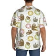 thumbnail image 5 of Xecao offers the Donut Sloth for Men's Casual Short-sleeved Shirt, a button-up collared shirt with a pocket, perfect for beach vacations and yacht travel in the 4X-Large size., 5 of 7
