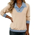 thumbnail image 6 of ZACPNCV Womens Denim Trim Cardigan Long Sleeve Solid Color Lapel Button Front Casual Open Jacket, 6 of 7