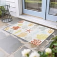 thumbnail image 2 of Orange Yellow Coastal Doormat Outdoor Entrance 24"x36", Nautical Summer Beach Coral Sea Turtle Absorb Moisture Dirt Door Mats, Non-Slip Rubber Backing Floor Mats Indoor, Low-Profile Front Door Rugs, 2 of 9
