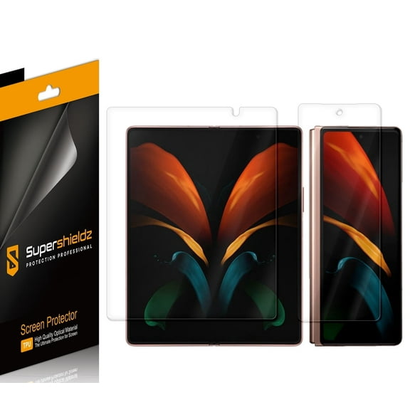 (2 Pack) Supershieldz Designed for Samsung Galaxy Z Fold 2 5G Screen Protector, (Full Coverage) High Definition Clear Shield (TPU)