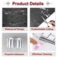 thumbnail image 3 of Uxcell 20Pcs Peel and Stick Marble Tiles, Waterproof Wall Panel Backsplash, 11.81"x11.81" Peel and Stick Shower Tiles for Bathroom, White Crystal Dragon Design, 3 of 7