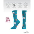 thumbnail image 6 of MeMoi Let's Order Takeout Bamboo Blend Crew Socks - Womens - Female, 9-11, Deep Lagoon, 6 of 8