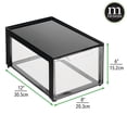 thumbnail image 4 of mDesign Plastic Office Storage Stack Organizer with Drawer, 2 Pack, Black/Clear, 4 of 9