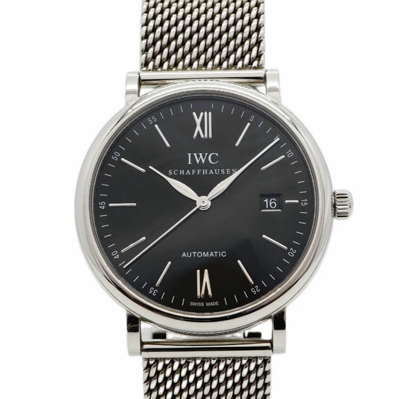 Pre-Owned IWC Schaffhausen Portofino IW356506 Black Dial Men's Watch