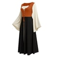 thumbnail image 2 of Womens Renaissance Costume Dress Medieval Pirate Peasant Corset Dresses Bell Sleeve A-Line Maxi Dresses, 2 of 3