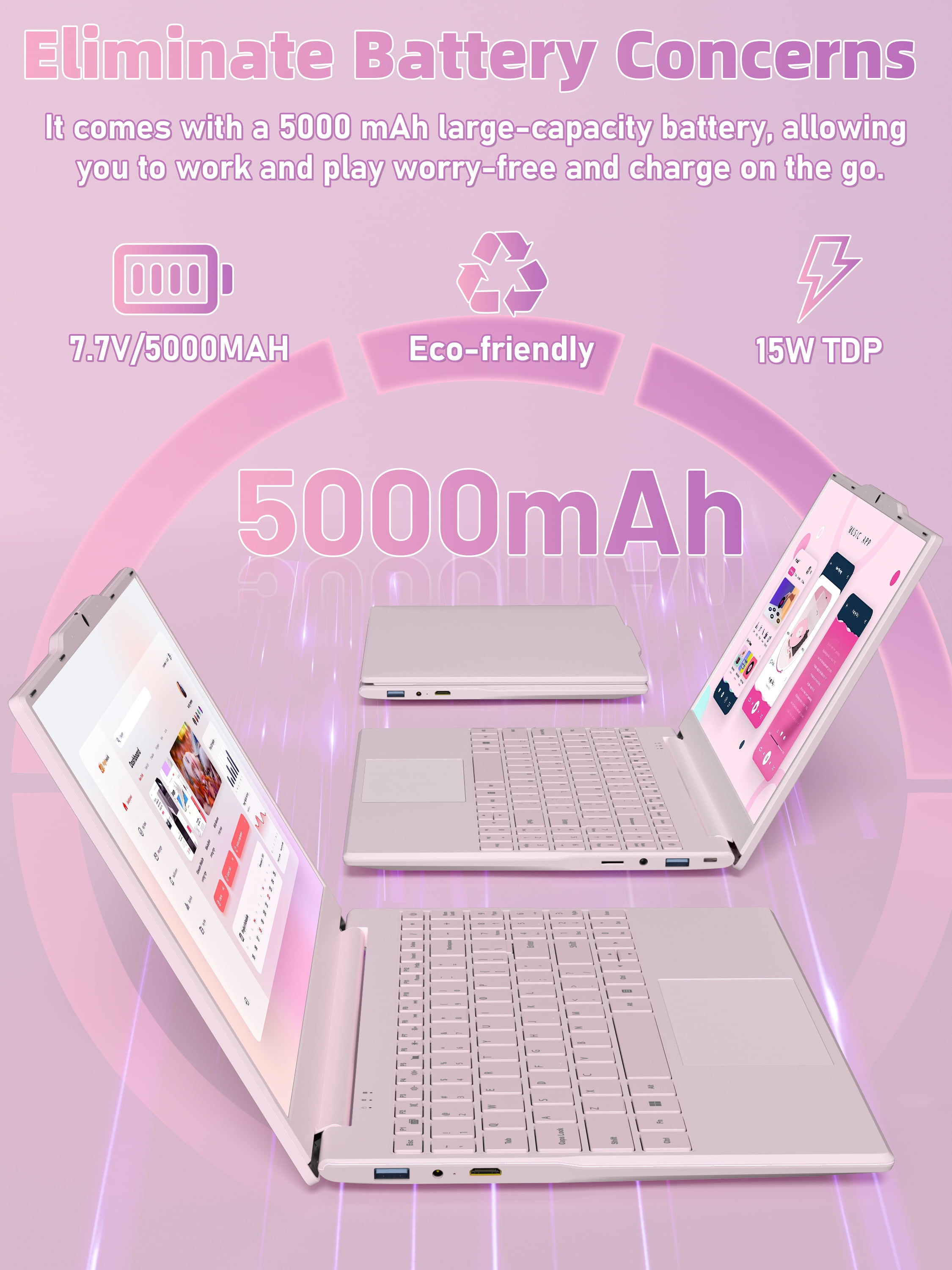 【Office 2024/Win11 Pro 】14" Full Size Numeric Keypad Laptop,Celeron N5100(Up to 2.8), 8G RAM(Up to 32GB Expansion),256G NVMe SSD,1920P IPS FHD,180° Hinge/WiFi/BT,PC,Notebook,PC