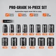 thumbnail image 3 of 14-Piece 3/8-Inch Drive 6-Point Impact Socket Set, SAE & Metric with Storage Case - Cr-V Steel Ratchet Tool Kit, 3 of 6