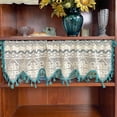 thumbnail image 2 of Handmade Crochet Curtain Tiers Rustic Boho Curtain Valance for Cafe Kitchen Window Farmhouse Room Divider Rod Pocket Hollow Lace Curtains, 2 of 7