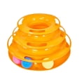 thumbnail image 1 of 1 juguete interactivo para gatos de tres niveles con forma de pista redonda y divertida (naranja), 1 of 7