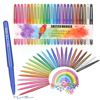 Fineliner Color Pen Set (HUGE SET OF 60 COLORING PENS) Colorful Ultra Fine  0.4mm Felt Tips in 60 Individual Colors - Porous Point Marker - Perfect for  Drawing &…