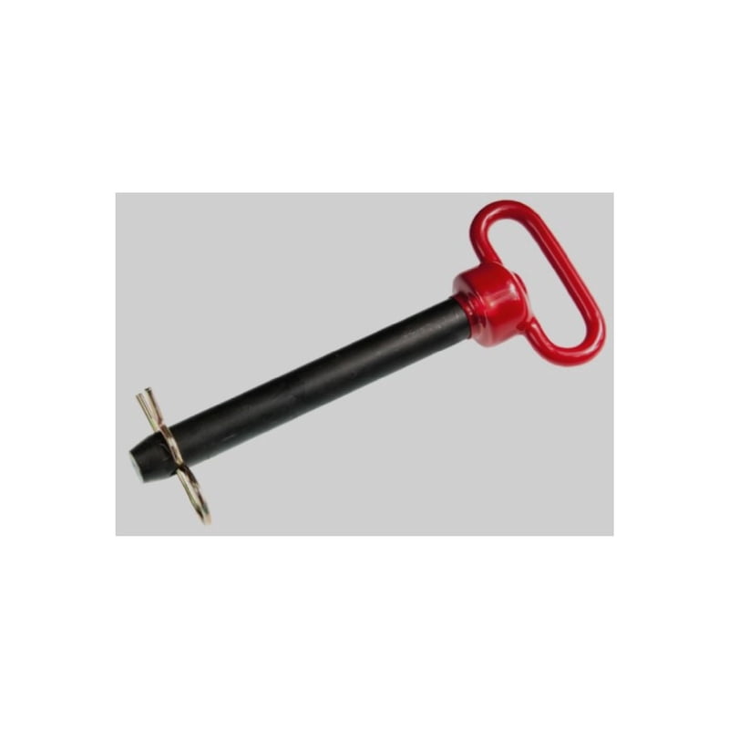 Double HH Steel Hitch Pin Heavy Duty - 1 in. Dia x 7.5 in. L, Heat-Treated, Hairpin Clip