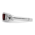 thumbnail image 3 of Sterling Silver Rhodium-plated Diamond and Garnet Ring, 3 of 6