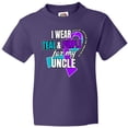 thumbnail image 3 of Inktastic Suicide Prevention I Wear Teal and Purple For My Uncle Youth T-Shirt, 3 of 5