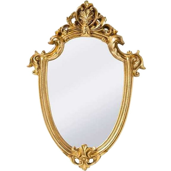 NUOLUX Decorative Wall Mirror Bedroom Makeup Mirror Living Room Retro Hanging Mirror