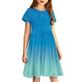 thumbnail image 4 of JoyHoop Little Girls Twirly Skater Dress for School Party Summer A-Line, 4 of 7