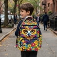thumbnail image 5 of FKELYI Hippie Flower Owl Print Kids Backpack for Boys Girls Schoolbag Lightweight Spacious School Bookbag with Multi-Pockets for Elementary Student Daypack Rucksack, 5 of 7