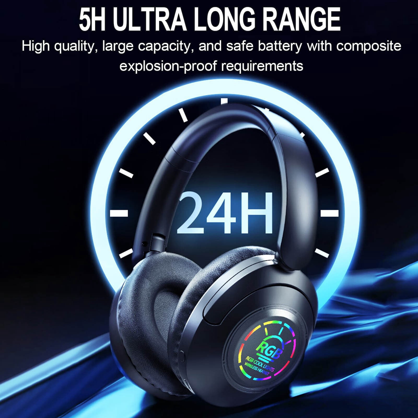 Wireless Headset with AI Noise Cancelling Microphone Bluetooth Headset - Bluetooth V5.2 Headphones with USB Dongle, Charging Base & Mic Mute for Computer/Laptop/PC/iPhone/Android/Cell Phones - Black