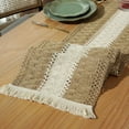 thumbnail image 5 of Coloody Farmhouse Table Runner Natural Burlap Table Runner Handmade Burlap Weave Table Runners Placemat, 11.8 x 118 inch (Brown), 5 of 8