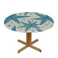 thumbnail image 3 of RUIYC Summer Round Tablecloth Coastal Starfish Nautical Table Clothes Tropical Waterproof Reusable Circle Table Cover for Picnic Party Dining Room Home Indoor Outdoor Decor, 3 of 7