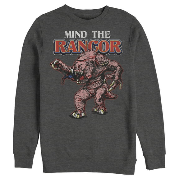 Men's Star Wars Mind The Rancor Portrait  Sweatshirt Charcoal Heather 2X Large