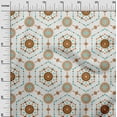 thumbnail image 2 of oneOone Cotton Jersey Brown Fabric Dot|Heart & Hexagon Shape Geometric Quilting Supplies Print Sewing Fabric By The Yard 58 Inch Wide, 2 of 4